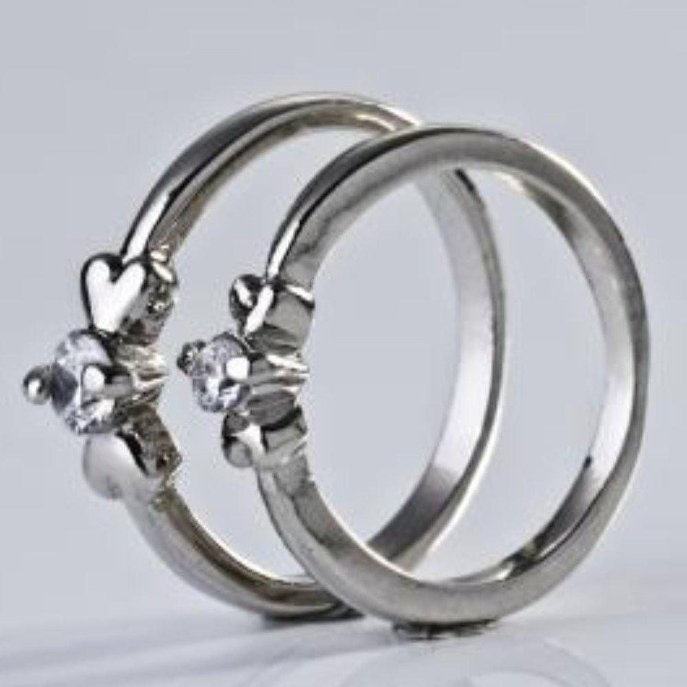 Cubic Zirconia Sterling Silver Engage/Wed Styl S12